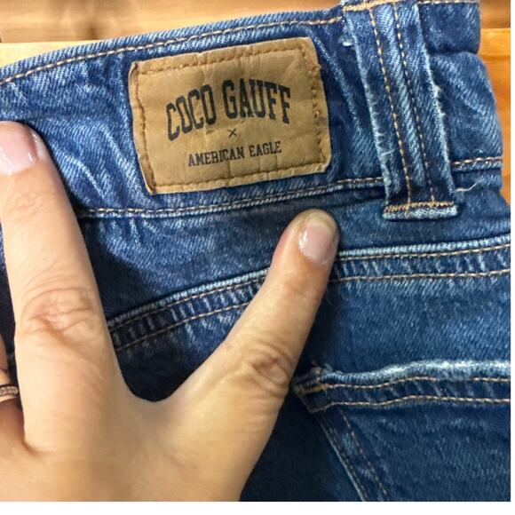 American Eagle x Coco Gauff High-Rise Denim Mini Skirt Size 8 in Blue Denim - Picture 8 of 10